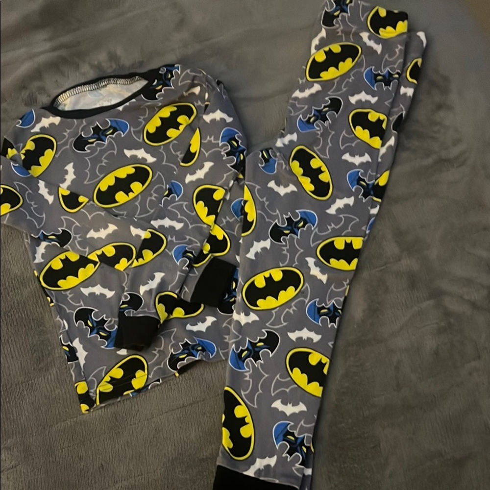 Batman Gray and Yellow Pajama Set for Superhero Fans